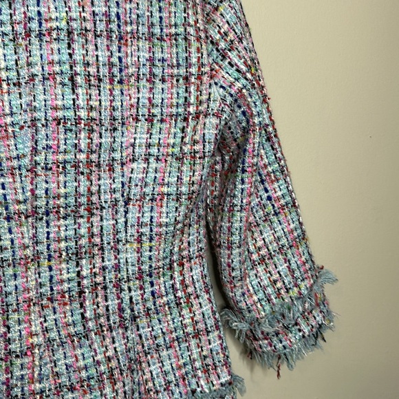 COPY - T6 Boston Proper Tweed Open Front Blazer Spring Colors Career size 6 - Picture 10 of 12